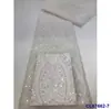 Vestido Estilo Francés con Bordado Pesado de Perlas, Tela de Encaje para Boda, Tela de Encaje con Lentejuelas Nupciales