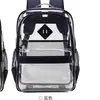 Mochila Transparente de PVC com Duas Alças Leve Grande Capacidade Mochila de Estudante Personalidade Versátil Bolsa de Gelatina Bolsa de Viagem para Sair