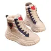 Botas de nieve de invierno para mujer con forro de felpa y diseño engrosado, nuevo estilo 2026, suela gruesa, cálidas, impermeables y de caña alta tipo deportivo