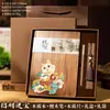 Cuaderno de Hojas Sueltas A5 Cuaderno Estilo Chino Set de Caja de Regalo Impresión UV a Color Personalizada Bolsa de Regalo Grano de Madera Souvenir de Negocios