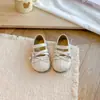Sapatos Mary Jane Femininos de Couro Pequeno com Tira Dupla e Biqueira Plissada Fivela de Laço Solado Macio Cano Baixo Sapatos de Princesa Cor Única Três Cores