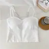 Camisola Coreana de Moda para Chicas con Doble Tirante y Copas, Top Tubo para Exteriores, Hermoso Top Espalda Descubierta para Mujer