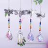 Enfeites de Vidro Cor AB Coração de Pêssego Bola de Decoração Leve Pingente de Abelha Borboleta Conjunto de Quatro Peças Combinação Animal Enfeites Pendentes de Cristal