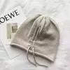 Gorro de punto con estampado floral gris estilo ins de blogger coreana para mujer, gorro de lana cálido de invierno para circunferencia de cabeza grande