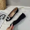 Zapatos planos elegantes tipo mocasín con hebilla de pedrería estilo francés CSYCOCO para mujer