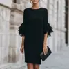 Vestido Elegante com Babados e Mangas Sino Slim Fit - Novo Estilo para Sites Independentes Europeus e Americanos da Amazon 2026