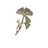 Nova Broche Folha de Ginkgo para Mulheres, Atacado de Nicho de Alto Padrão Broche/Alfinete de Pérola de Alto Padrão/Broche de Liga