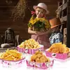 TP012 Chapéu de Menina Cowboy Ocidental da Amazonia Bolsa de Dinheiro Bandeja Quadrada para Lanches de Festa Sem Tampa Prato de Papel