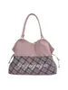 2026 Nuevo Estilo Coreano Bloque de Color Cuadros Bolso de Axila para Mujer Bolso de Hombro Único de Terciopelo Patchwork Gran Capacidad para Viajes Diarios Bolso Tote
