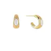 Pendientes de plata de ley 925 con pasador, estilo retro en forma de C, medio círculo, para mujer, diseño único, elegantes pendientes de botón, pendientes versátiles de estilo minimalista para mujer