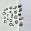 Anillo para trotar con cuentas retro de plata antigua de Shanxi, espaciador, cuenta cuadrada, mantras de seis caracteres, anillo para correr, plata de notoginseng, joyería literaria DIY para jugar