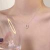 Collar de Plata Esterlina s925 Nariz de Cerdo Femenino Letra Gossy Cuenta Redonda Cadena Clavícula Temperamento Estilo Celebridad Collar para Viajero