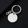 Llavero Transfronterizo Redondo Símbolo del Infinito Color Láser Impresión Material en Blanco Regalo de Vacaciones Grabado Llavero de Metal