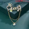 Broche de Letra Europeo y Americano Broche de Letra para Pareja Diamante Pin Anti-deslizamiento Cuello en V Cárdigan Accesorios de Ropa Exquisitos para Mujer