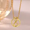 Acessórios de Colar Mobius Explosão Estelar Não Desbotável de Luxo Leve Transfronteiriço Corrente para Clavícula Feminina Design Versátil de Luxo Leve Atacado