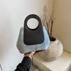 Bolso Cubo de Mano de Color Contrastante Lonchera Bolso de Mano para Mujeres Trabajando y Estudiando en Vacaciones Bolso para el Almuerzo Bolso de Mano Bolso Cubo Empalmado
