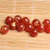Ágata Roja Perlas Sueltas Zodiaco Perlas Redondas Año del Rata Pulsera de Año de Nacimiento Accesorios diy Estrella Luna Bodhi Accesorios