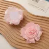 Novo Tecido Chinoiserie Renda Seda Brilhante Tecido com Borda Queimada Rosa DIY Acessórios de Cabelo Feitos à Mão Corsage Acessórios de Roupa