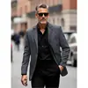 Chaqueta de Traje Casual de Negocios para Hombre Primavera Otoño Chaqueta de un Solo Botón Chaqueta de Traje Ligera de Poliéster con Solapa