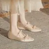 Zapatos de Mujer Mary Jane Jingang Yy38008 con Plataforma Interior 2025 Nuevos Primavera y Otoño Punta Cuadrada Pequeña Boca Baja Suela Gruesa