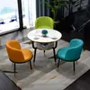 Mesa pequeña de té para balcón, Juego de mesa y sillas para reuniones de oficina, Mesa redonda pequeña para área de descanso y recepción, Mesa de comedor para apartamentos pequeños