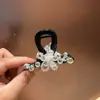 Pasador de Flor de Cristal de Diamante Brillante Coreano para Mujer, Pasador en la Parte Posterior de la Cabeza, Pinza de Tiburón de Gama Alta Joyería para el Cabello