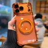 Funda Transparente Galvanizada con Esquinas Reforzadas Anti-Caídas para iPhone 17 Pro Max, Cubierta con Soporte Magnético Giratorio para Apple 16