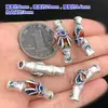 Plata pura s999 Retro Azul Quemado Yiming Increíble Pulsera de Medio Codo Cuerda de Mano Trenzada Pulsera Collar Accesorios DIY Hechos a Mano