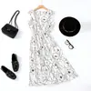 Comércio Exterior Roupas para Mulheres de Meia-Idade e Idosas, Roupas para Mães, Vestido de Comprimento Médio, Novo Estilo Solto de Verão, Afinando e Rejuvenescedor