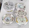 Plato retro de cerámica estilo europeo de 8 pulgadas hotel restaurante occidental plato para bistec de porcelana ósea 4 redondos caja de regalo embalaje de regalo
