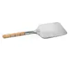 Popular en Amazon pala para pizza de mango de madera de 9 pulgadas utensilios de cocina aleación de aluminio pala para hornear pizza certificada por la FDA