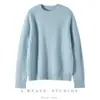 Nuevo Suéter de Cachemir 100% Puro Otoño/Invierno 2025 para Mujer, Cuello Redondo, Jersey de Punto Grueso de Doble Hilo