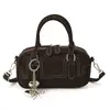 Bolsa de Mão Retro Fashion Pequena Quadrada para Mulheres 2026 Nova Tendência Moda Estilo Coreano Bolsa Bowling Versátil Bolsa Transversal