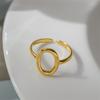 Anillo de metal minimalista europeo y americano, anillo abierto, personalidad femenina, letra exagerada o, anillo de dedo índice de celebridad de Internet, pulsera de moda ins