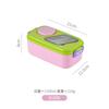 Nueva Lonchera de Color Bloqueado de Grado Alimenticio, Lonchera de Plástico con Compartimentos, Ensalada de Verduras Independiente de Dos Compartimentos, Lonchera de Aspecto Elegante