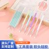 Caneta para Manicure Pontilhada Nova Transfronteiriça Dupla Face Dupla Finalidade Pacote com 5 Canetas para Indentação Modificação de Argila Macia Esculpir Caneta de Silicone