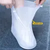 Cubrezapatos de Lluvia Impermeables de PVC OEM/ODM, Engrosados, Antideslizantes, Resistentes al Desgaste, Estilo Botas de Lluvia de Tubo Medio con Cremallera, Personalizados por el Fabricante