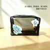 Bolsa de maquillaje transparente impermeable con estampado de oso de dibujos animados lindo, gran capacidad, bolsa de tocador de almacenamiento portátil