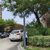 Luz de Jardim 3m Exterior À Prova D'água Parque LED Perfil de Alumínio Luz de Paisagismo Iluminação de Comunidade Poste de Luz Solar Luz em Forma de 7