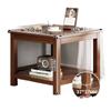 Mesa de Centro Pequeña para Sala de Estar, Mini Mesa Cuadrada de Estilo Antiguo, Mesa de Esquina para Sofá con Patas de Madera Maciza, Mesa Cuadrada para Balcón