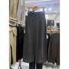 Foto Real 2026 Calça Casual de Lã Versátil Wide-leg Feminina Outono/Inverno Novo Estilo Cintura Elástica Solta Escondendo Defeitos Emagrecimento Calça Longa