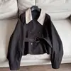 Primavera 2026 Estilo Nuevo Chaqueta Corta Holgada de Color Contrastante con Solapa Pequeña Cortavientos Cárdigan para Mujer Venta al por Mayor H15Gw98255
