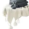 Manta para siesta de oficina estilo nórdico, manta para aire acondicionado, manta pequeña tejida, chal, manta de sofá, manta para pie de cama, venta al por mayor