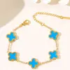 Pulseira de Trevo de Quatro Folhas da Sorte Europeia e Americana Transfronteiriça Mais Vendida Resistência Bicolor Xiyin temu Pulseira de Trevo de Quatro Folhas Mais Vendida Atacado