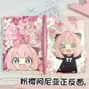 Caderno Rosa Sakura Aniya A5 com Página Colorida Desenho Animado Fofo Bloco de Notas de Couro Planejador de Alta Qualidade Caderno de Estudante