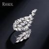 Anillo abierto de alas de ángel calientes transfronterizo RAKOL Europa y Estados Unidos para mujer con incrustaciones de exquisita circonita AAA brillante