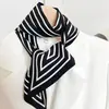 Bufanda larga con cintas, bufanda pequeña fina de primavera/verano, nueva bufanda de seda pequeña a rayas de moda de alta gama 2026 para mujer