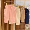 Overol Casual Holgado de Color Sólido para Niños y Niñas, Combinable con Todo, Dobladillo en el Tobillo, Pantalones de Pierna Ancha, Pantalones de Primavera 23 0029A001