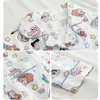 Cardigã de Algodão com Golas tipo Nuvem, Confortável e Macio, Estampa Fofa de Desenho Animado, Adequado para Meninos e Meninas, Roupa Infantil de Outono, Cardigã de Comprimento Duplo