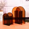 Estilo Simples Nórdico Cristal Decoração de Sala de Estar Casa Vaso Macio Verde Azul Cinza Chá Arco Duplo Inserção de Flores
